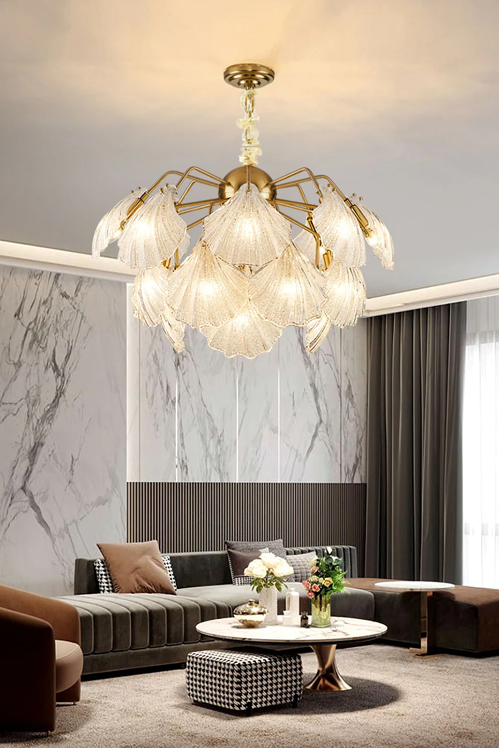 Ribbed Shell Chandelier - Image 2