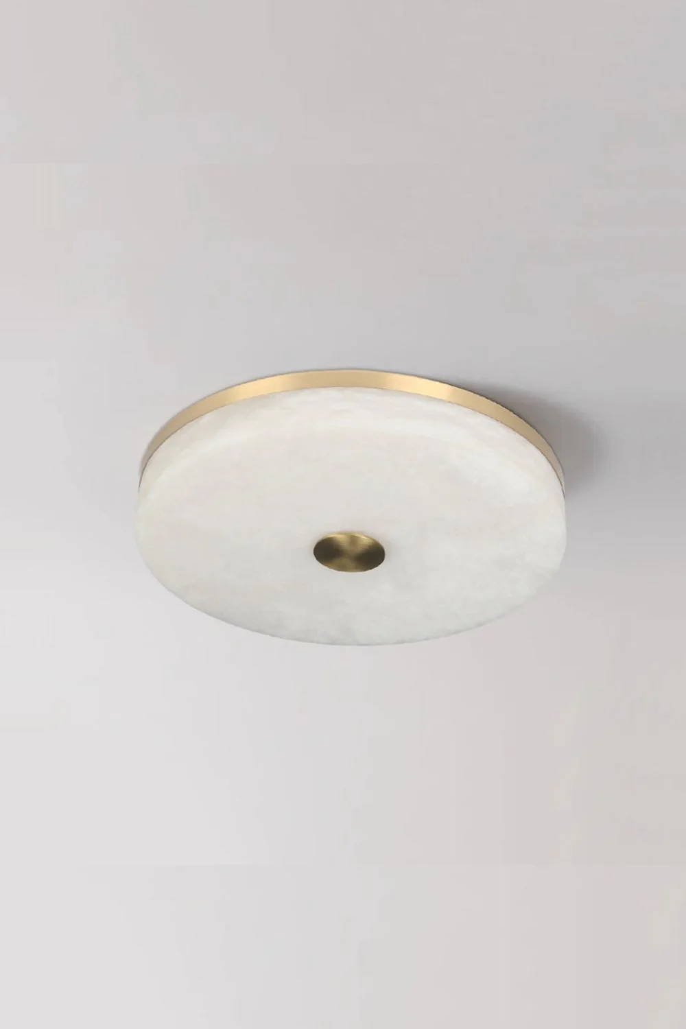 Round Alabaster Brass Ceiling Light - Image 12