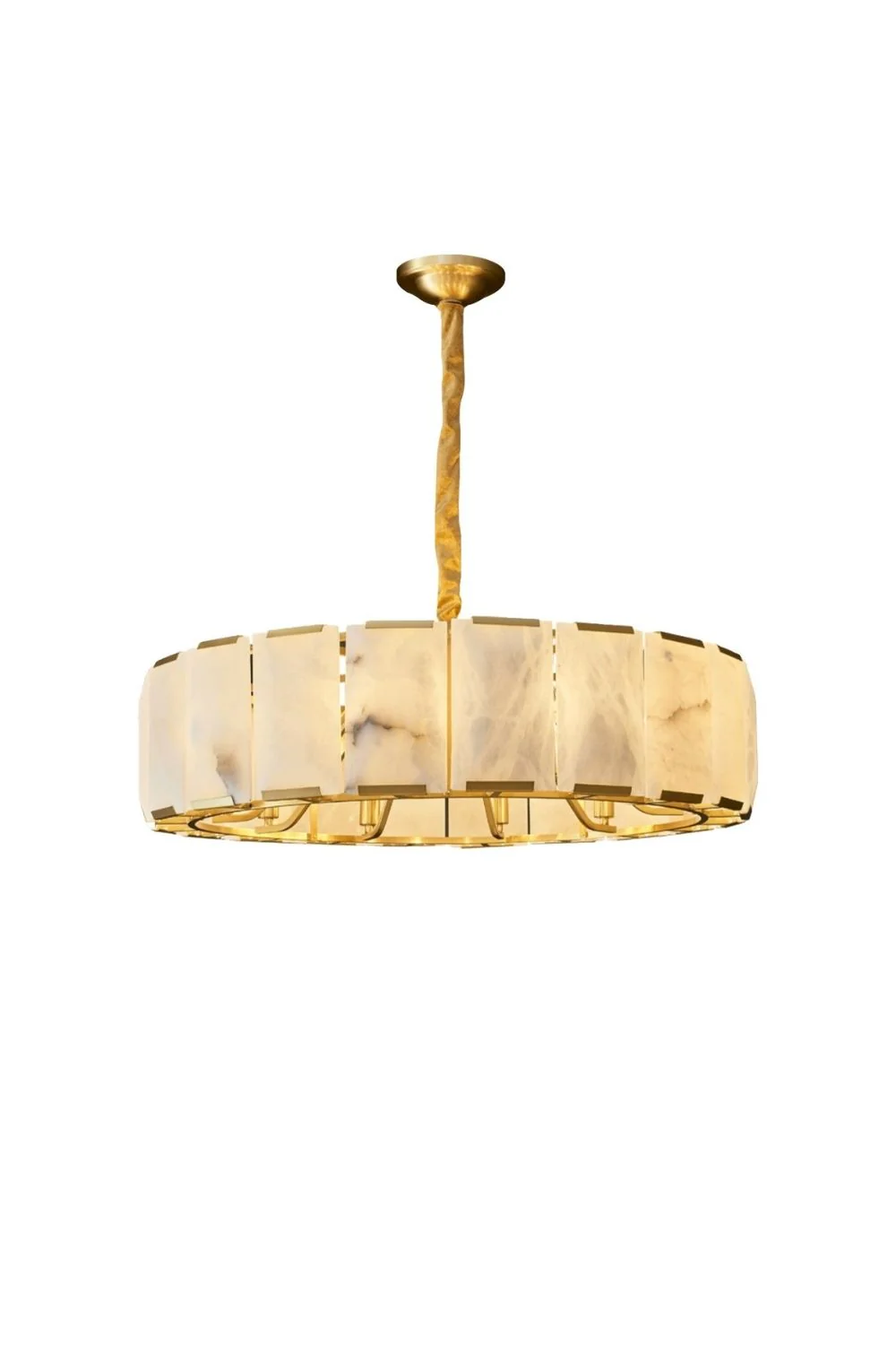 Round Modern Alabaster Chandelier