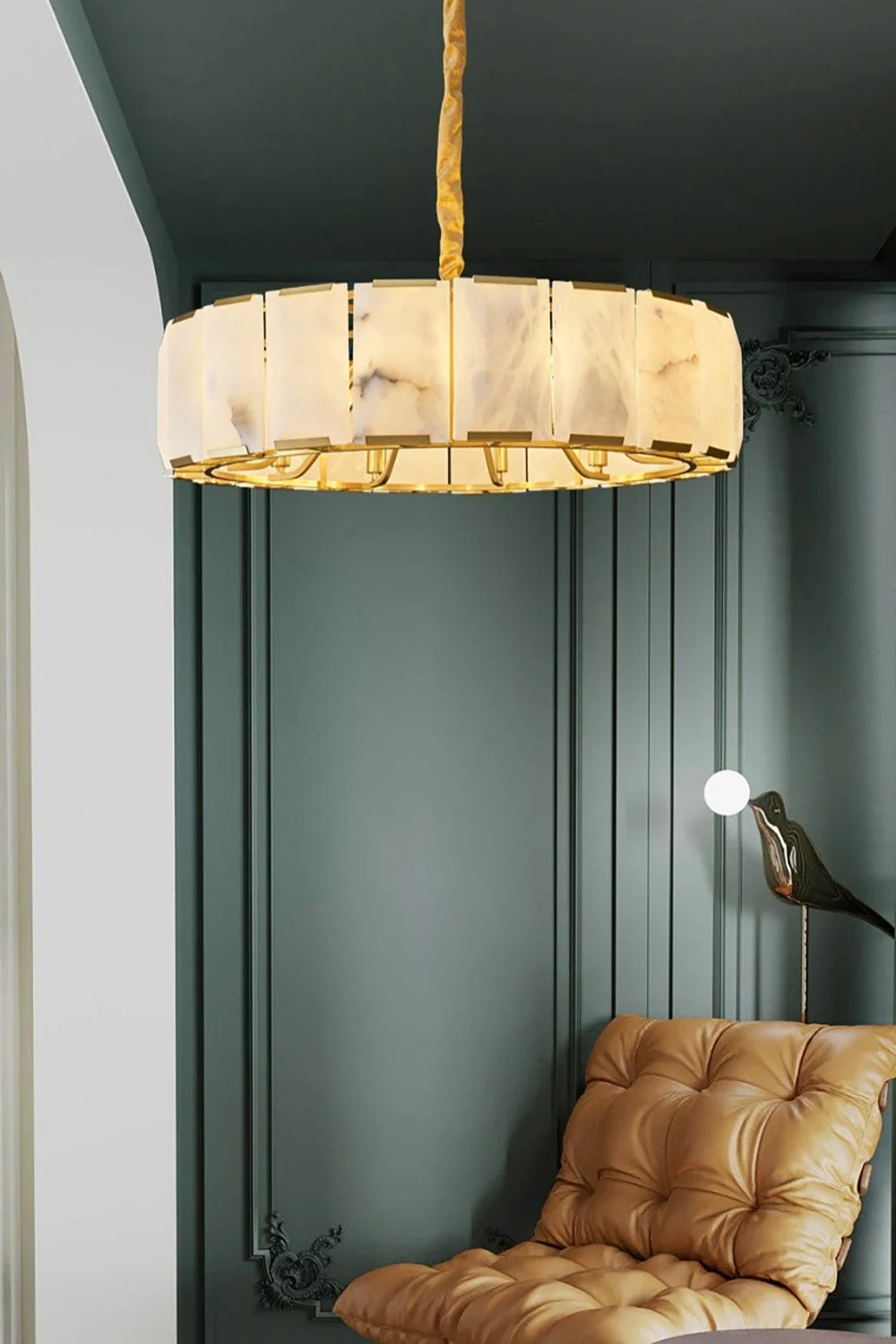 Round Modern Alabaster Chandelier - Image 11