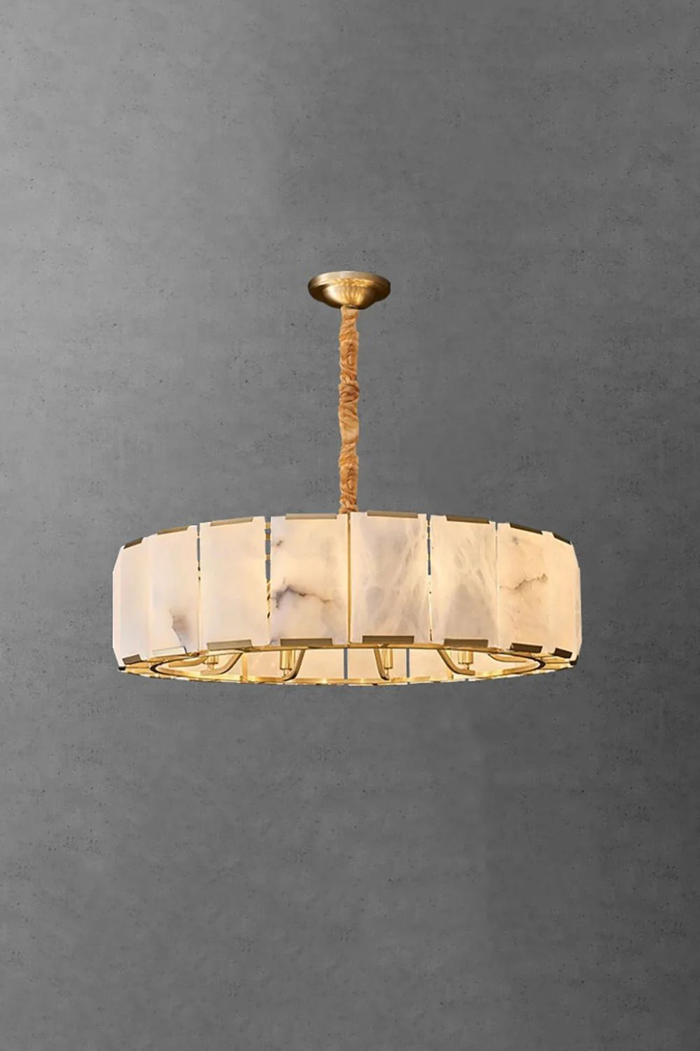 Round Modern Alabaster Chandelier - Image 14