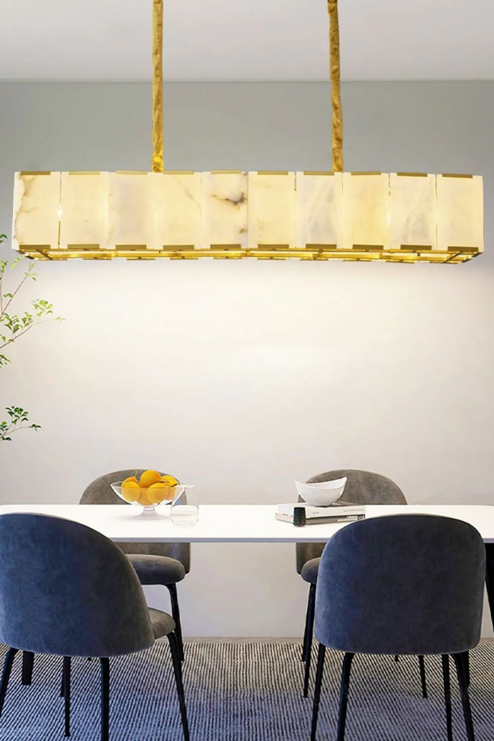 Round Modern Alabaster Chandelier - Image 9