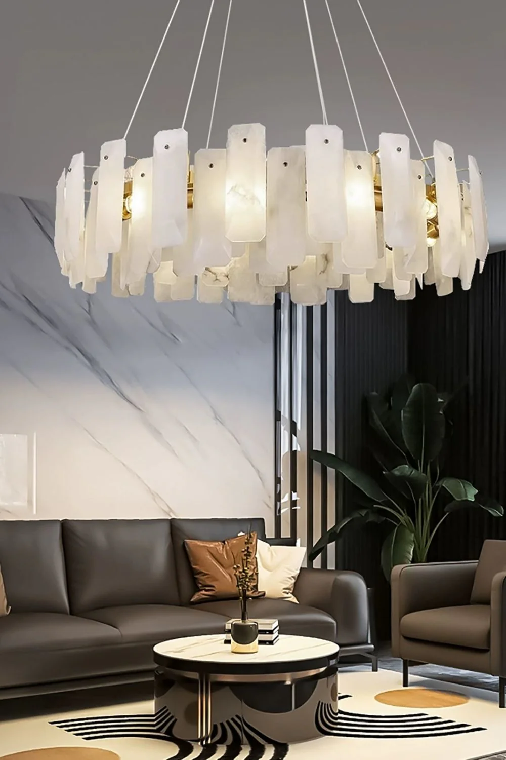 Round Noah Alabaster Chandelier - Image 5