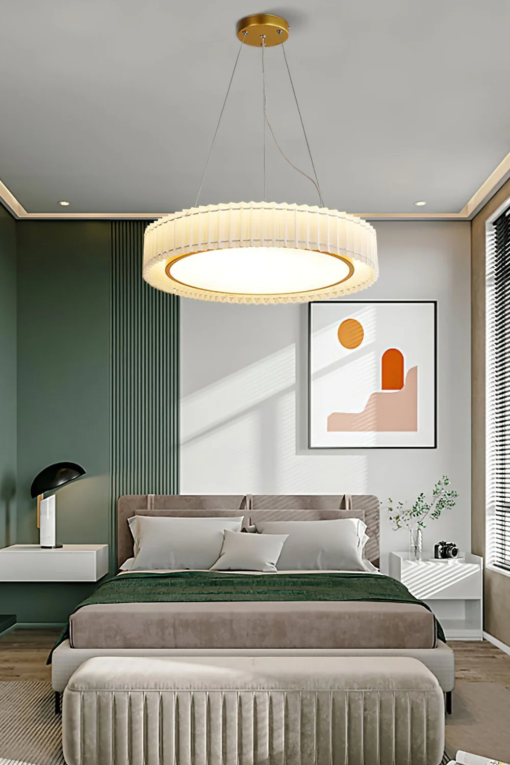 Round Pleated Pendant Lamp - Image 8
