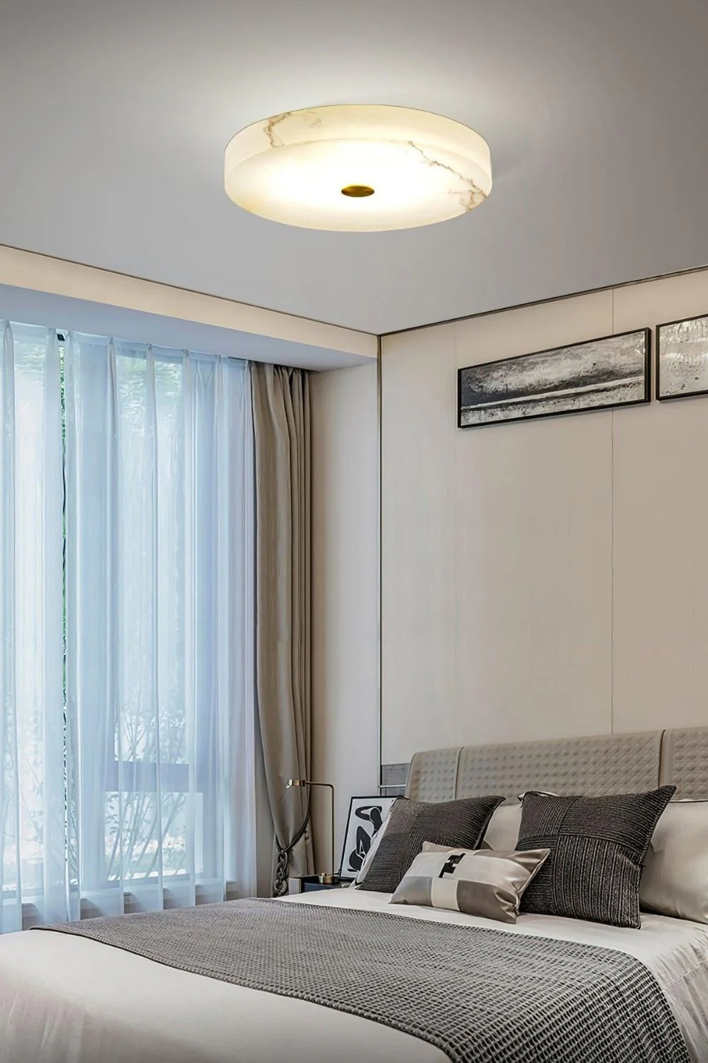 Round Sophie Alabaster Ceiling Lamp - Image 3