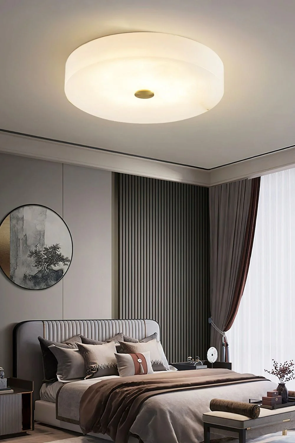 Round Sophie Alabaster Ceiling Lamp - Image 6