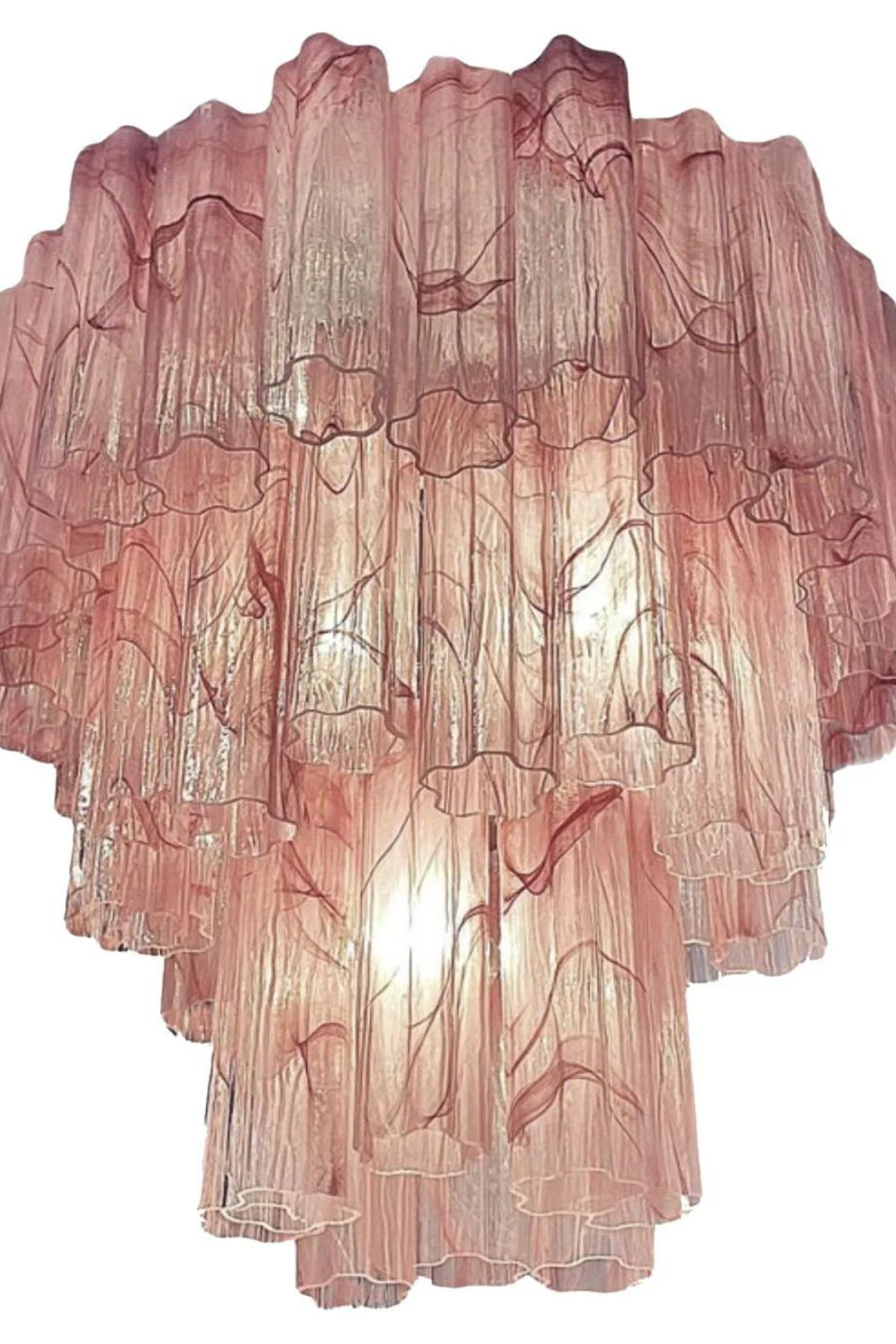 Ruby Glow Art Three-Tier Glass Chandelier - Image 14