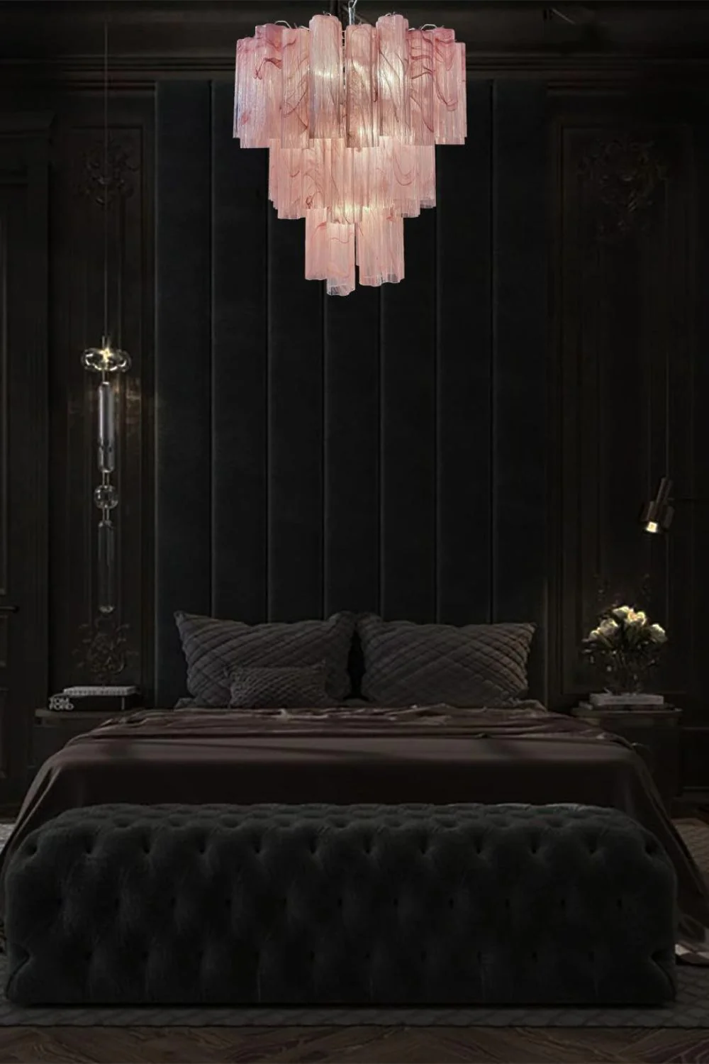 Ruby Glow Art Three-Tier Glass Chandelier - Image 4