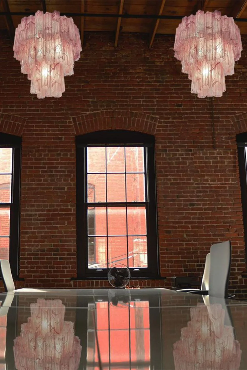 Ruby Glow Art Three-Tier Glass Chandelier - Image 7