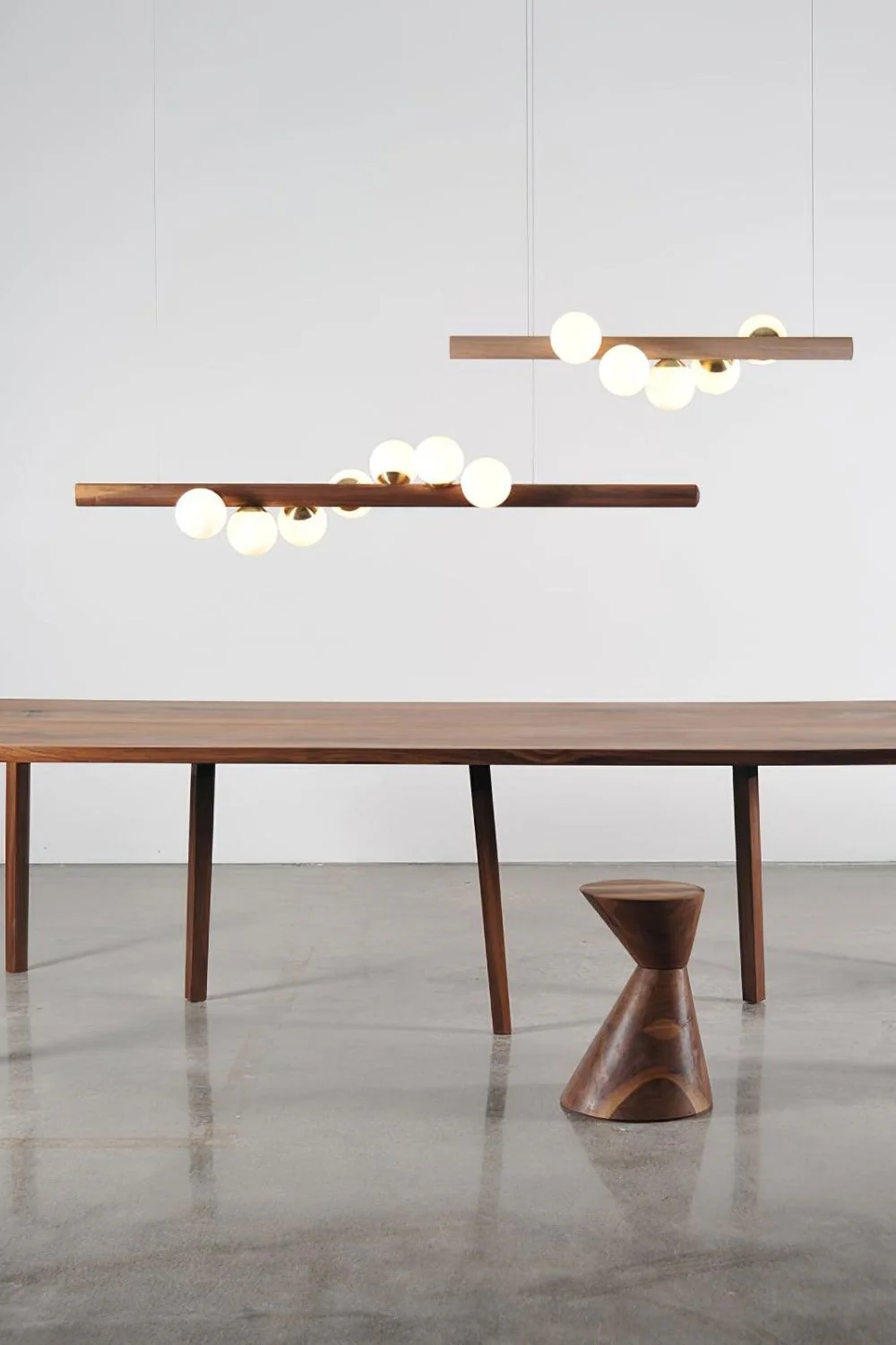 Scandinavian Linear Wooden Pendant Lamp - Image 3