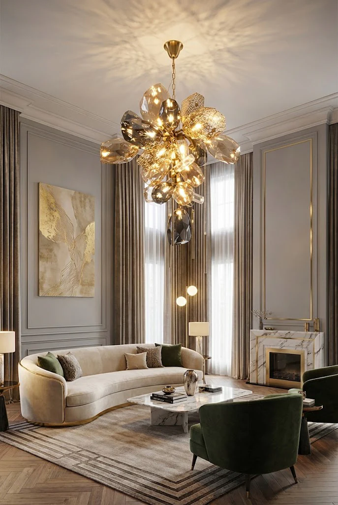 Sculptural Glass Cluster Chandelier - Image 4