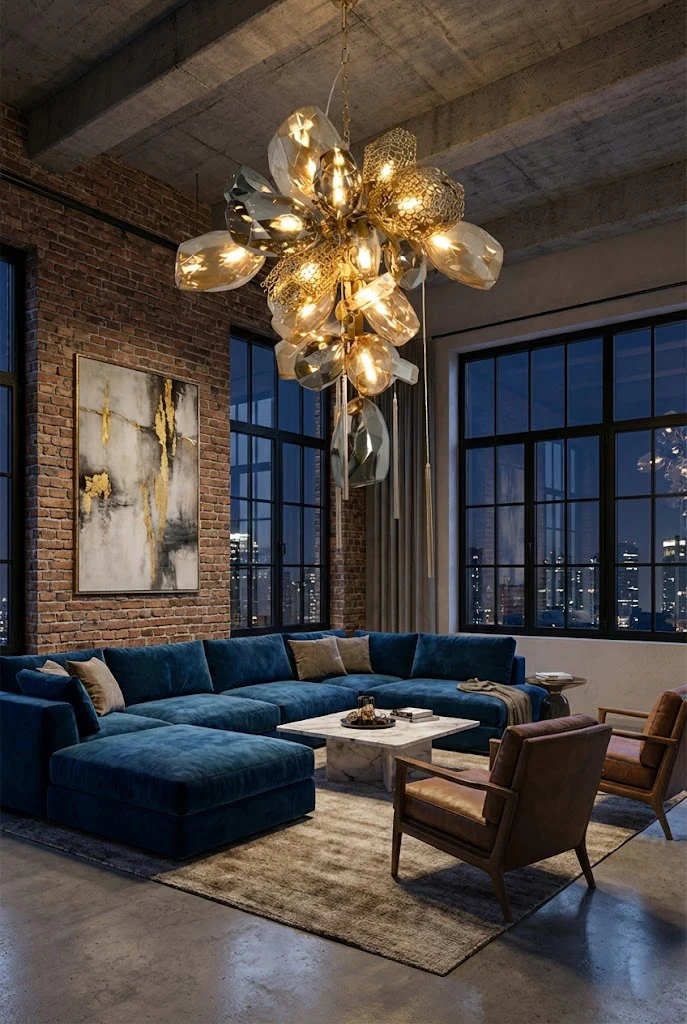 Sculptural Glass Cluster Chandelier - Image 5