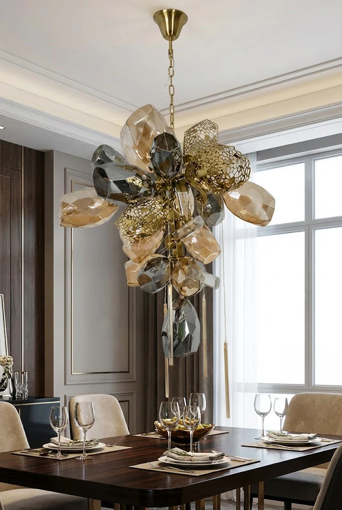 Sculptural Glass Cluster Chandelier - Image 7