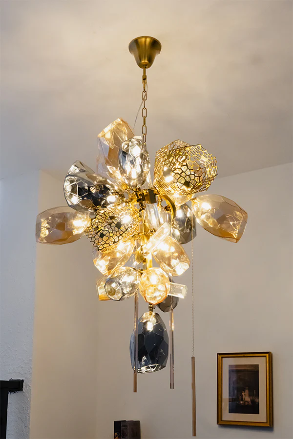 Sculptural Glass Cluster Chandelier - Image 9