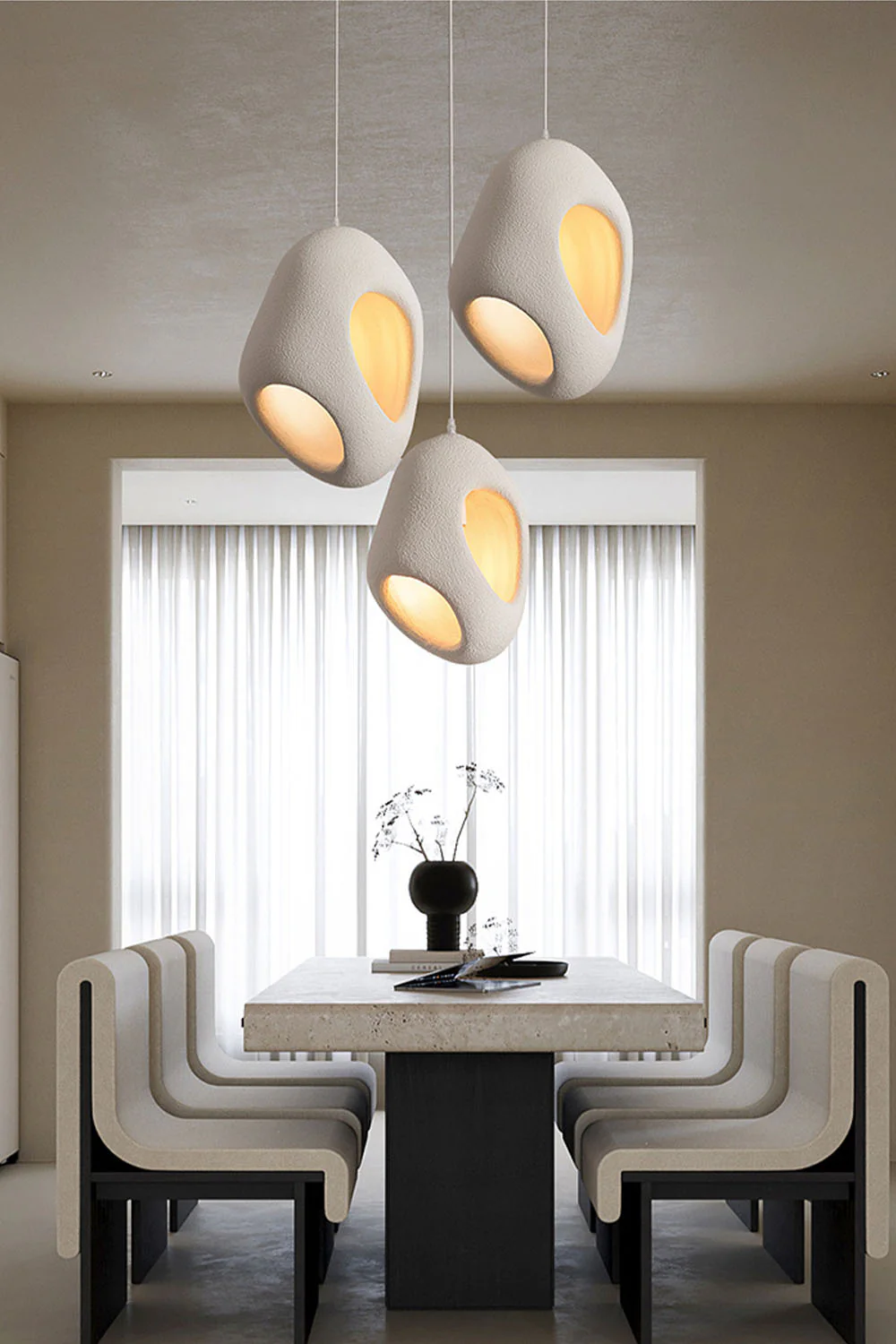 Sculptural Japandi Pendant Lamp - Image 3