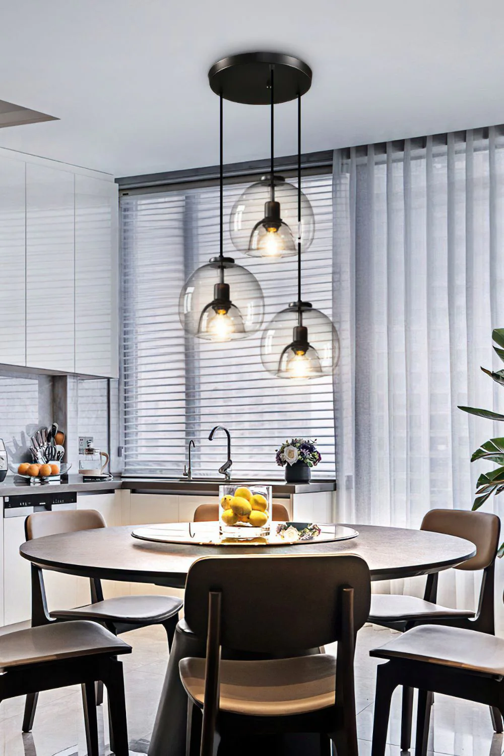 Semi Globe Electroplated Glass Pendant Lamp - Image 28
