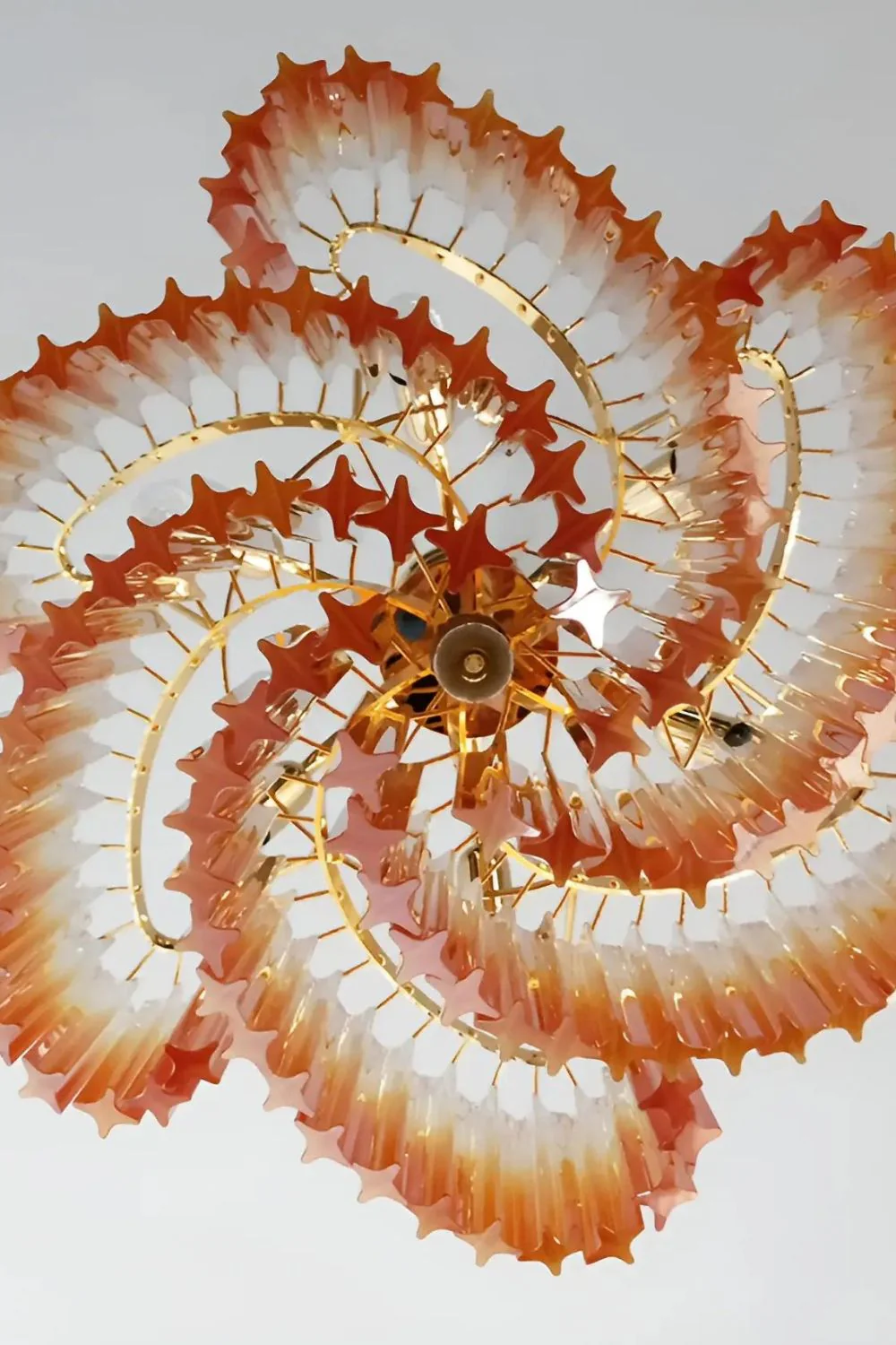 Shaded Amber Art Crystal Prism Chandelier - Image 10