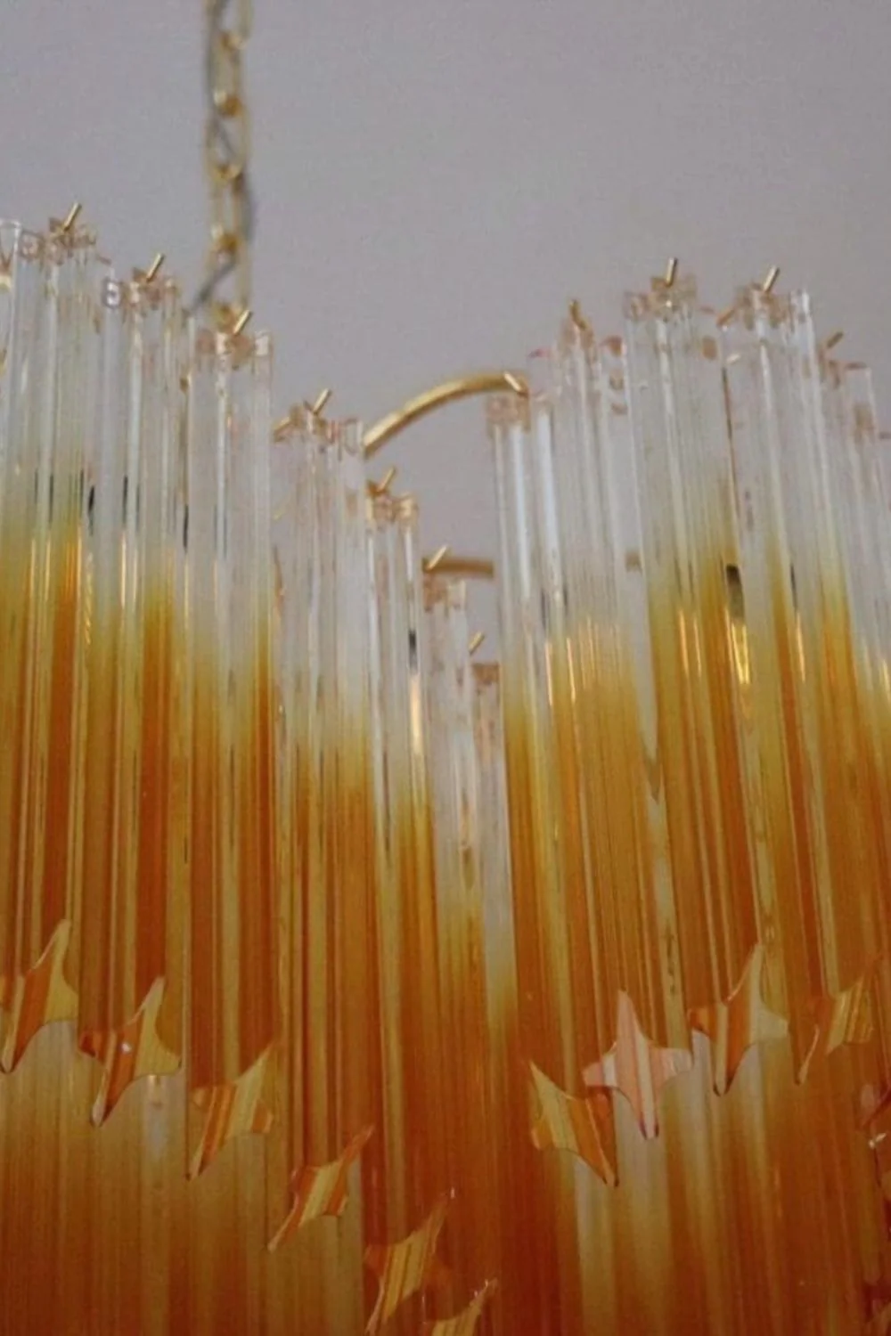 Shaded Amber Art Crystal Prism Chandelier - Image 11