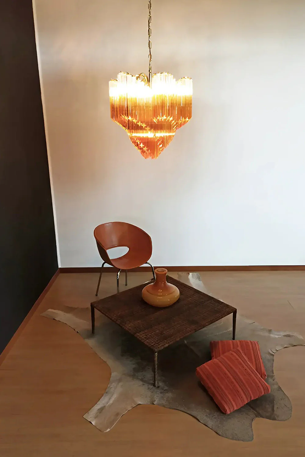 Shaded Amber Art Crystal Prism Chandelier - Image 16