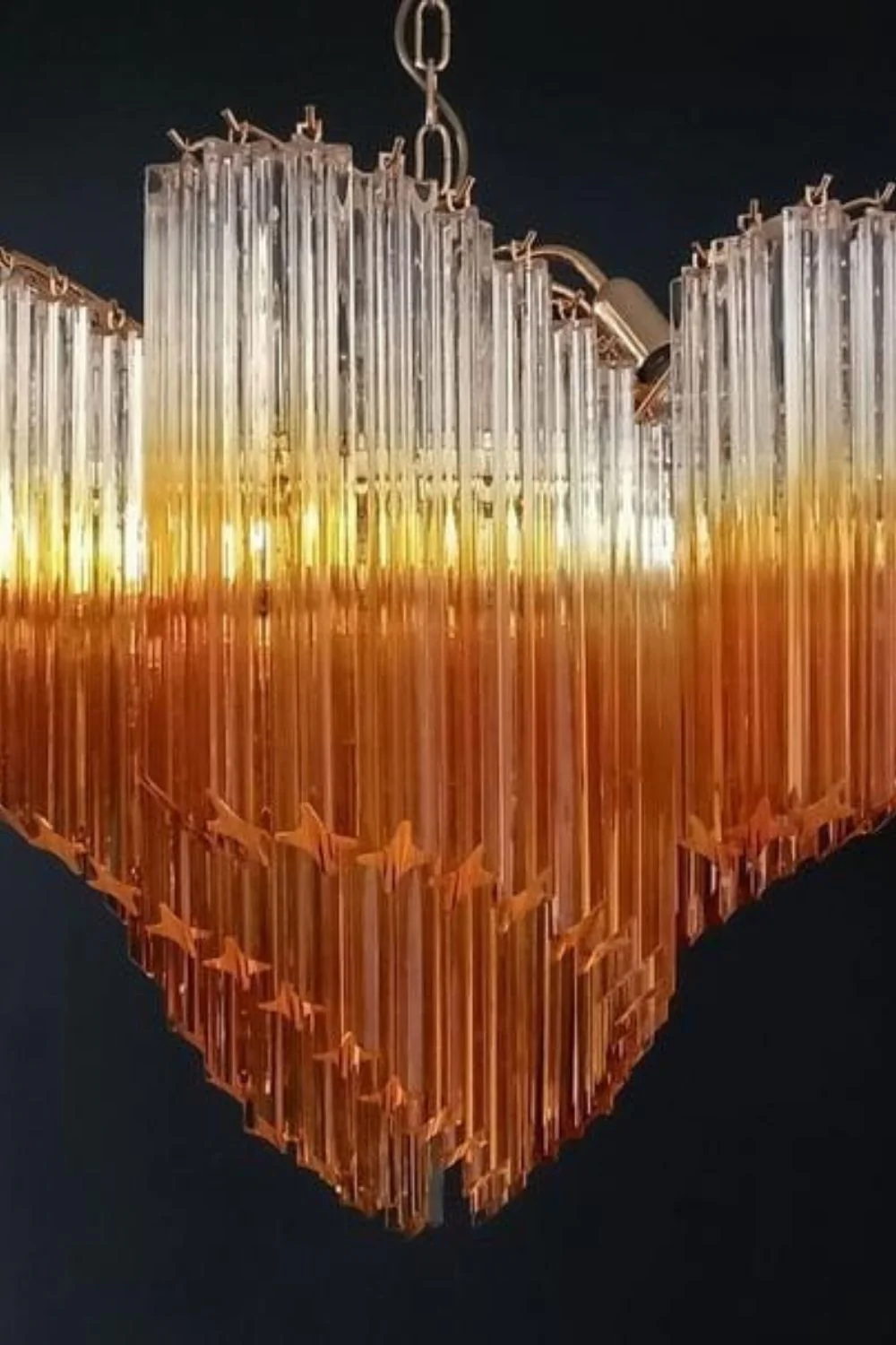 Shaded Amber Art Crystal Prism Chandelier - Image 7
