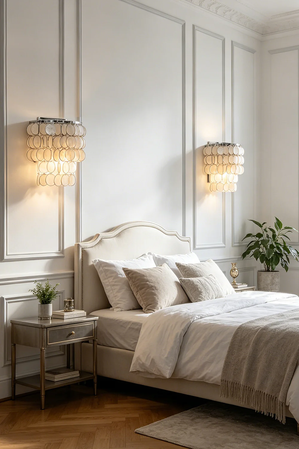 Shimmering Round Capiz Wall Lamp - Image 2