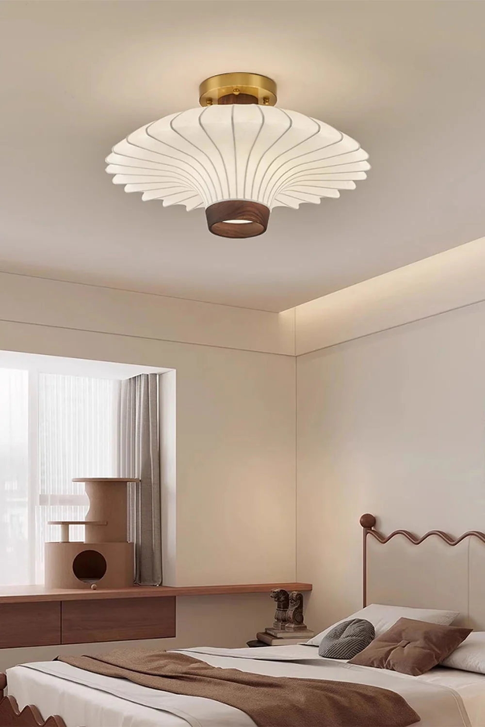 Silk Solid Wood Ceiling Lamp - Image 2
