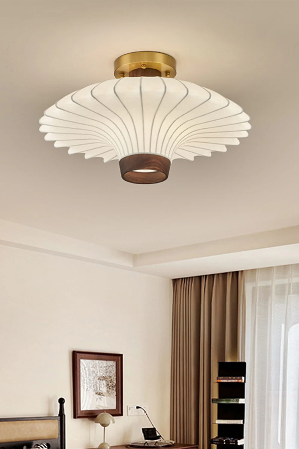 Silk Solid Wood Ceiling Lamp - Image 4