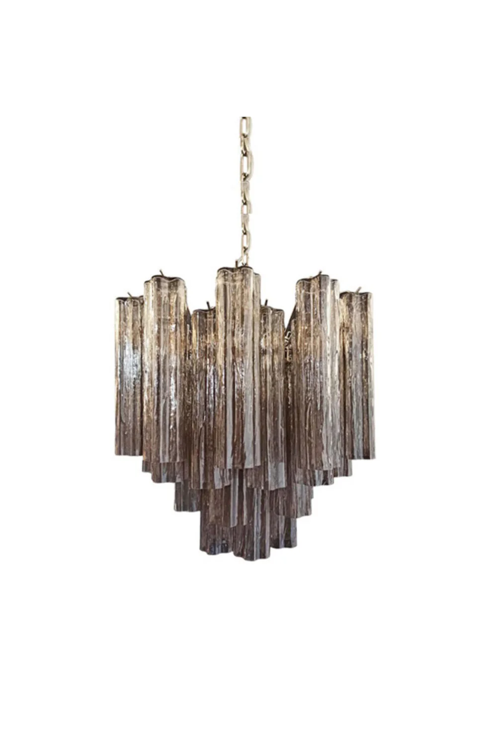 Smoked Art Glass 36-Tube Chandelier