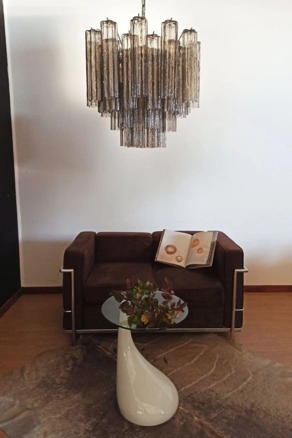 Smoked Art Glass 36-Tube Chandelier - Image 4