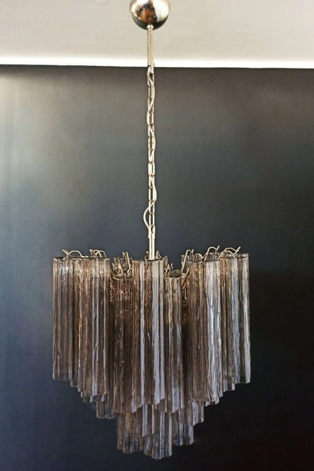 Smoked Art Glass 36-Tube Chandelier - Image 5