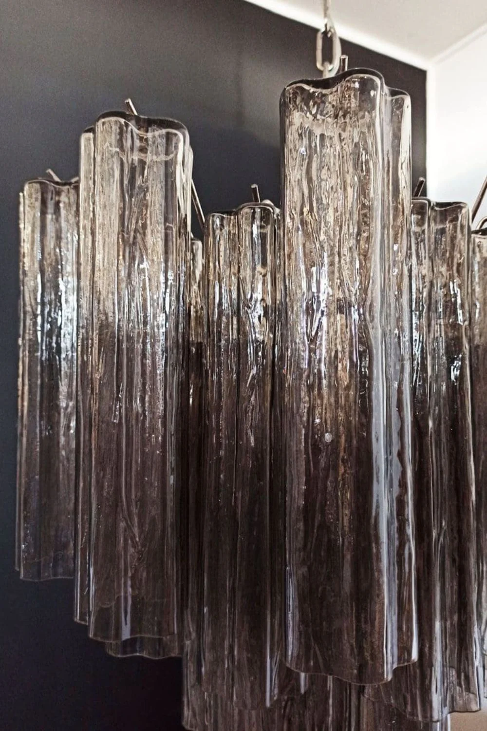 Smoked Art Glass 36-Tube Chandelier - Image 9