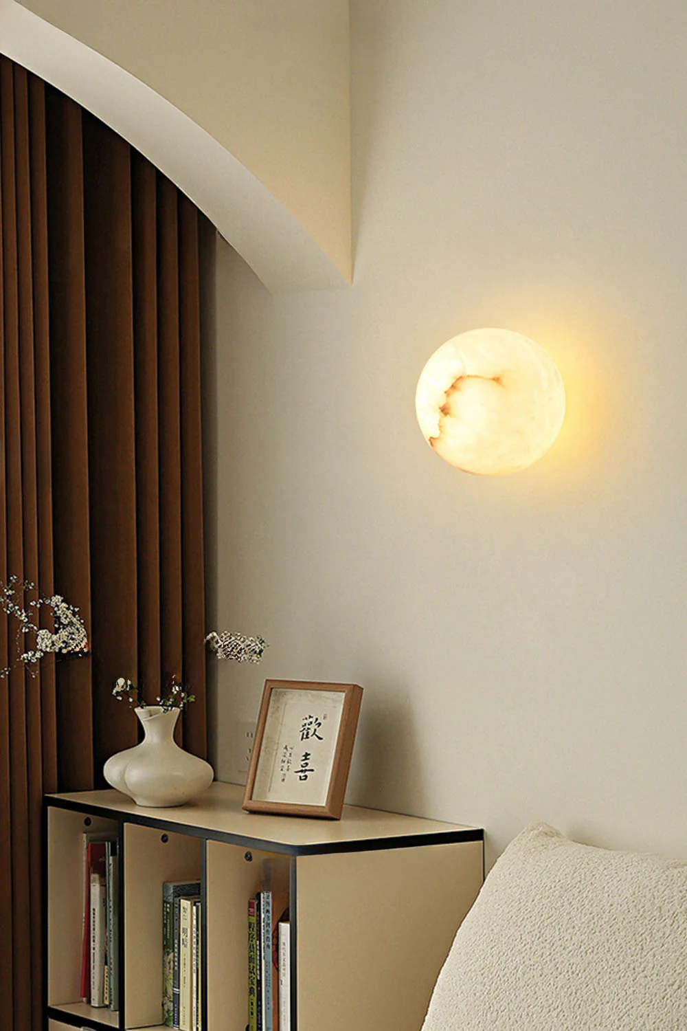 Snow-Vein Stone Globe Wall Lamp - Image 4