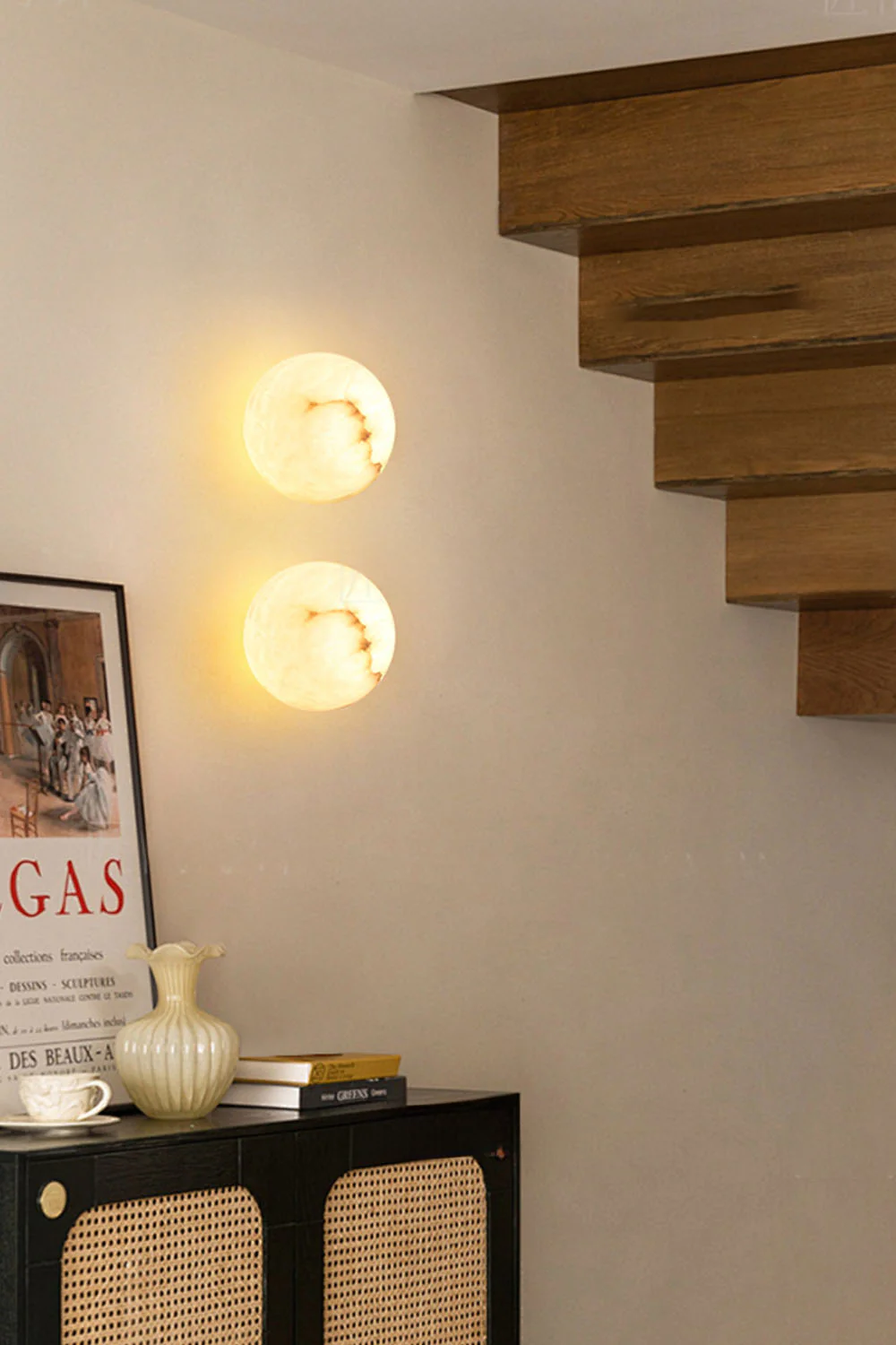 Snow-Vein Stone Globe Wall Lamp - Image 7