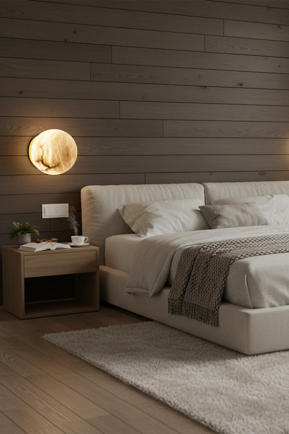 Snow-Vein Stone Globe Wall Lamp - Image 9
