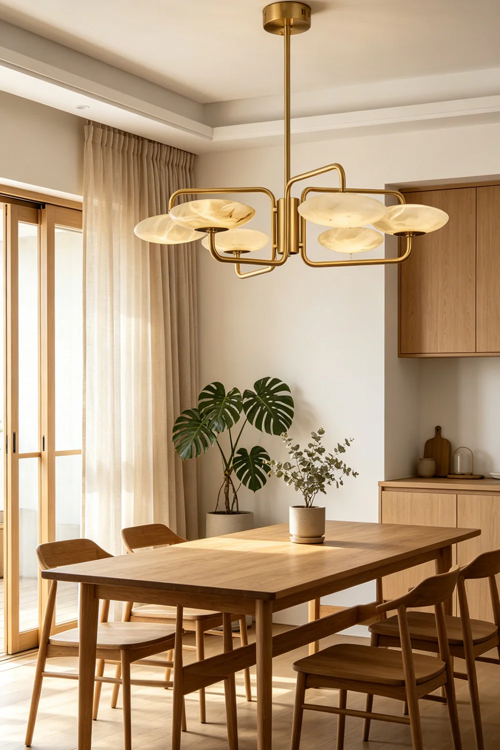 Solaris Alabaster Brass Chandelier - Image 3