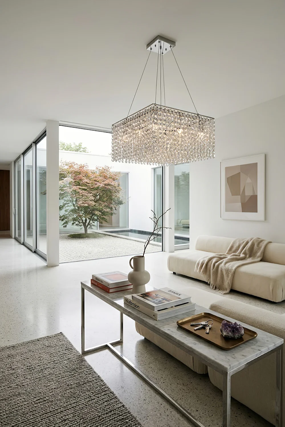Sparkling Crystal Frame Chandelier - Image 4