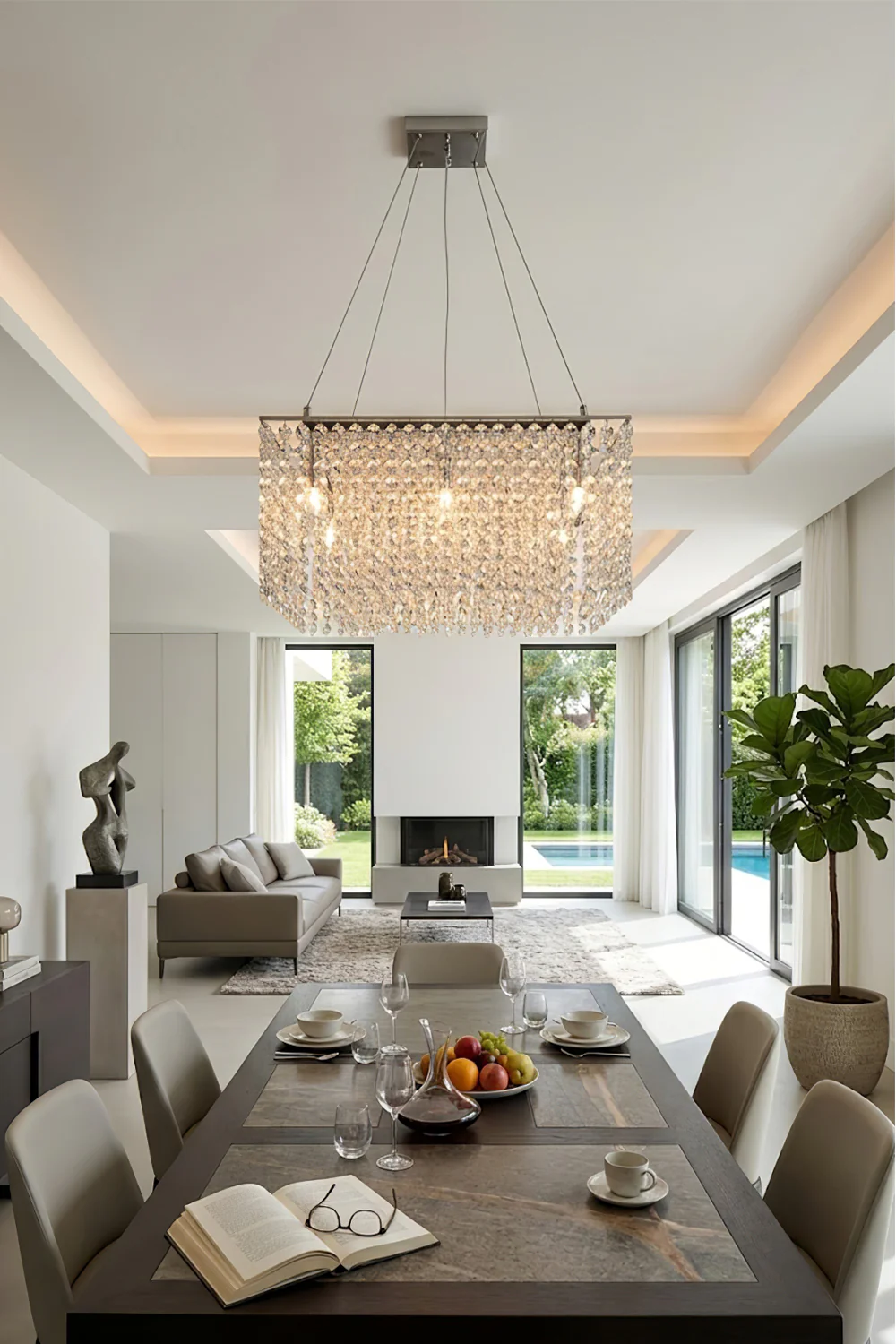 Sparkling Crystal Frame Chandelier - Image 6