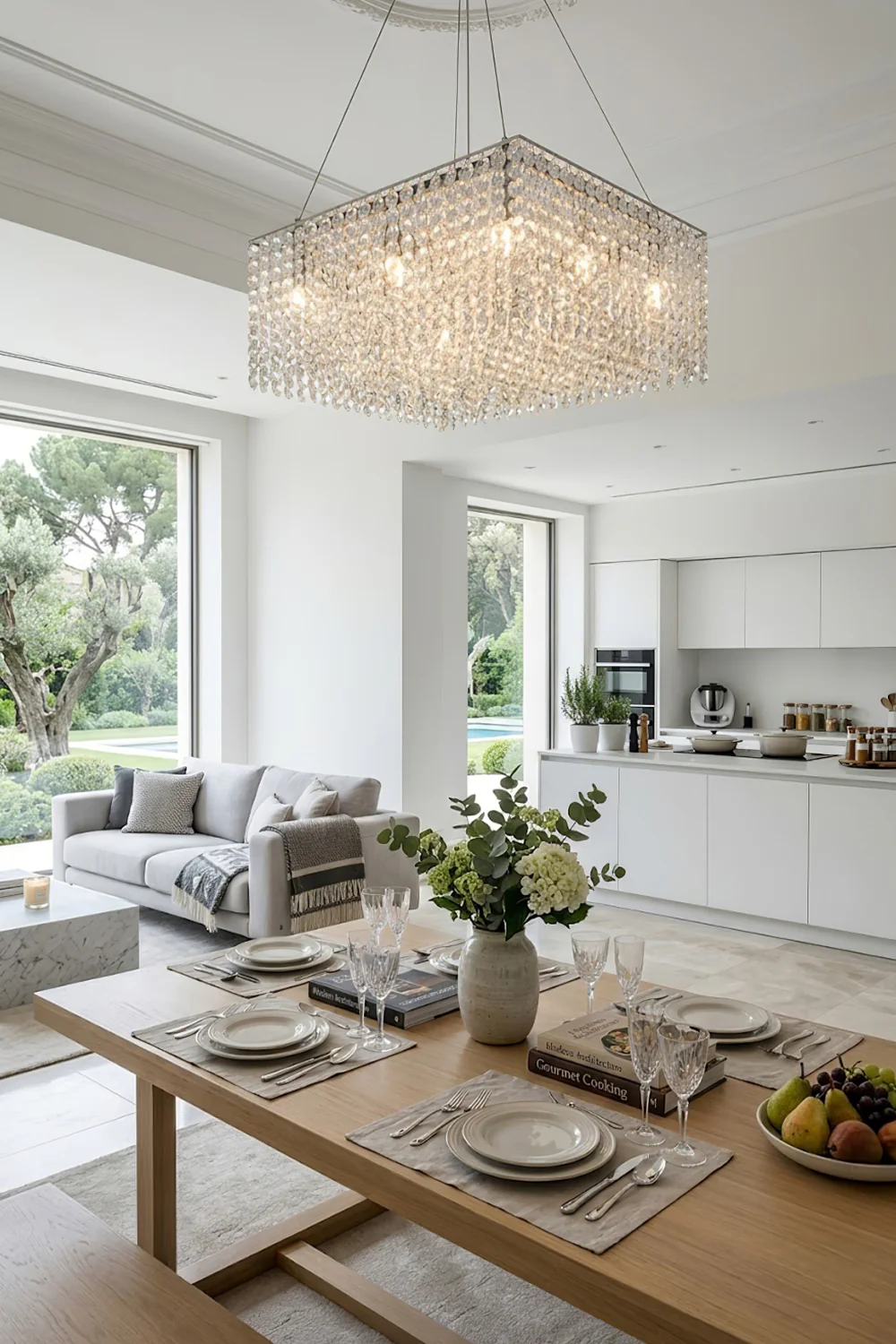 Sparkling Crystal Frame Chandelier - Image 7