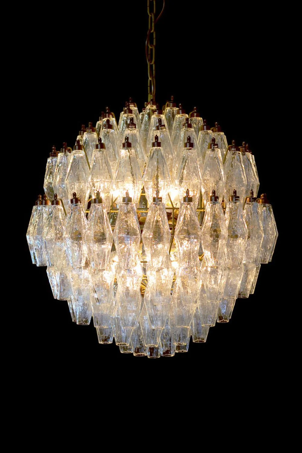 spherical Clear Art Polyhedron Glass Chandelier - Image 3