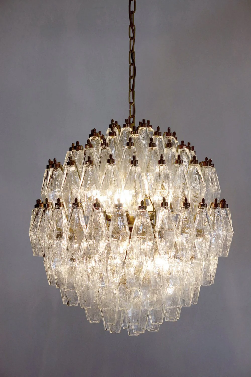 spherical Clear Art Polyhedron Glass Chandelier - Image 7