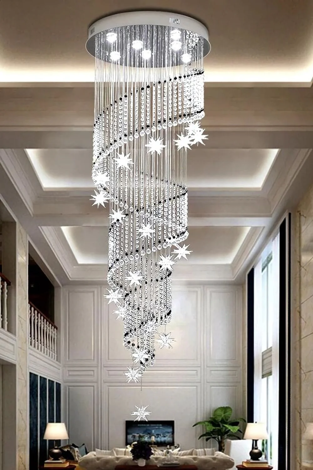 Spiral Meteor Shower Crystal Chandelier - Image 12