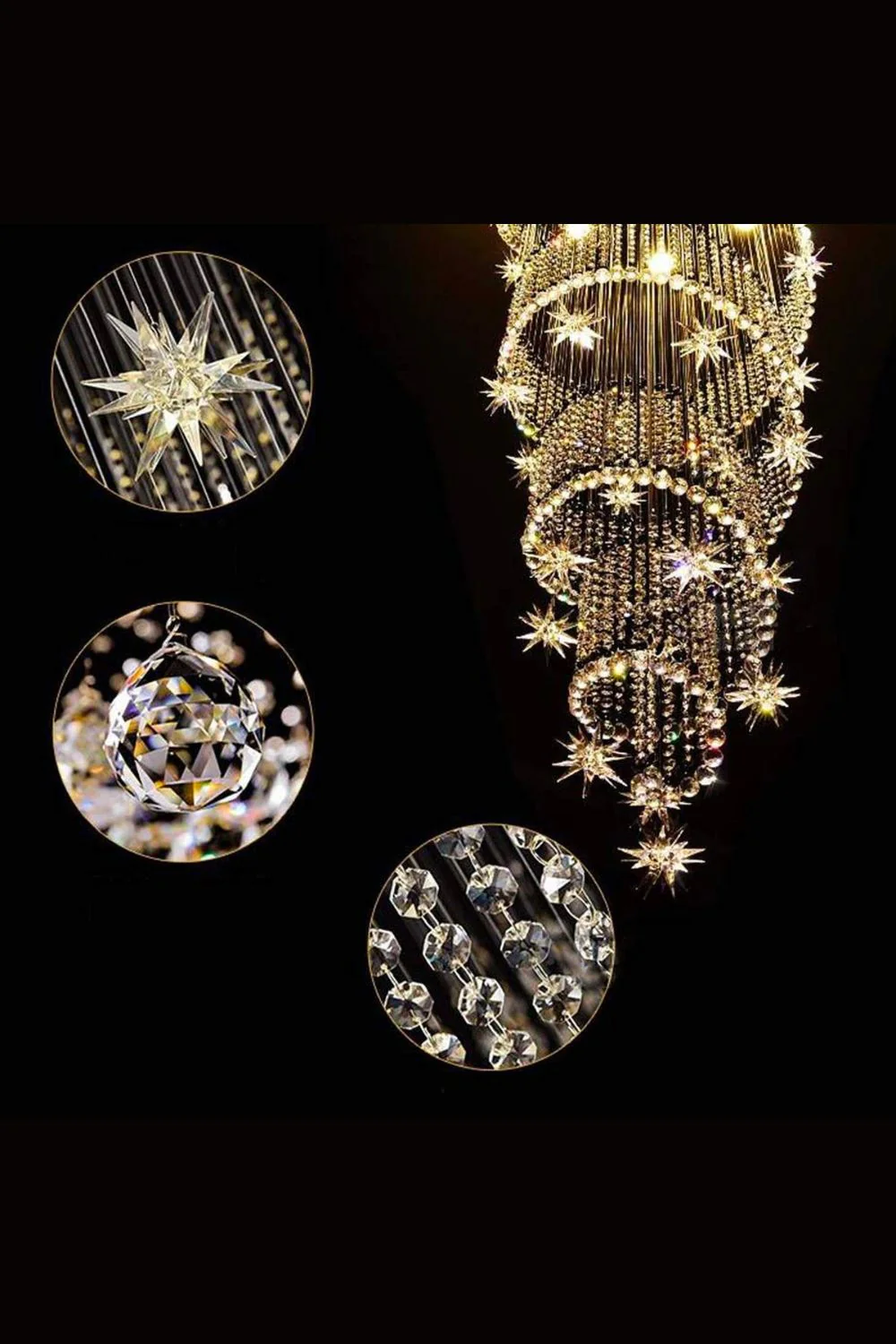 Spiral Meteor Shower Crystal Chandelier - Image 19