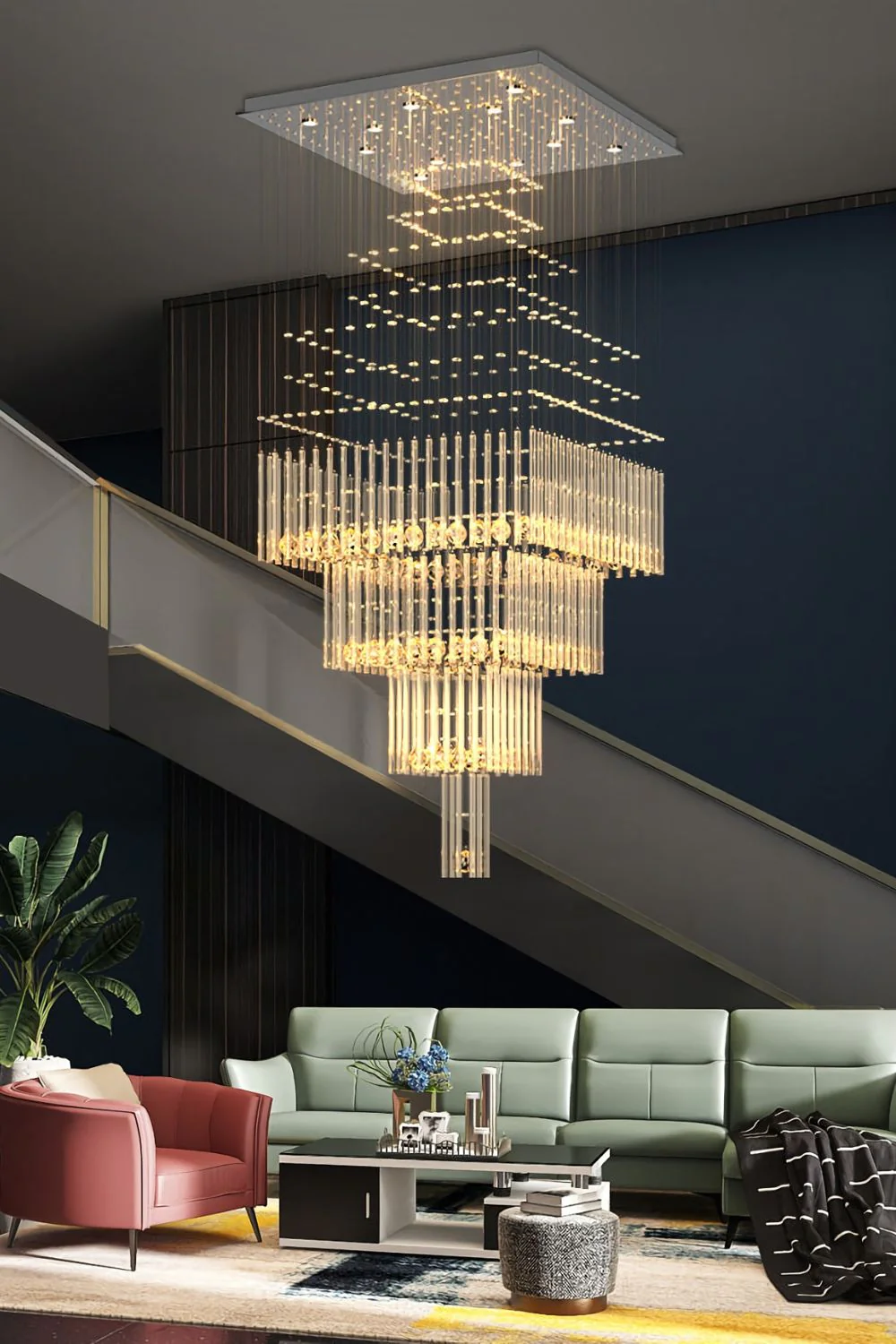 Square Crystal Chandelier - Image 2