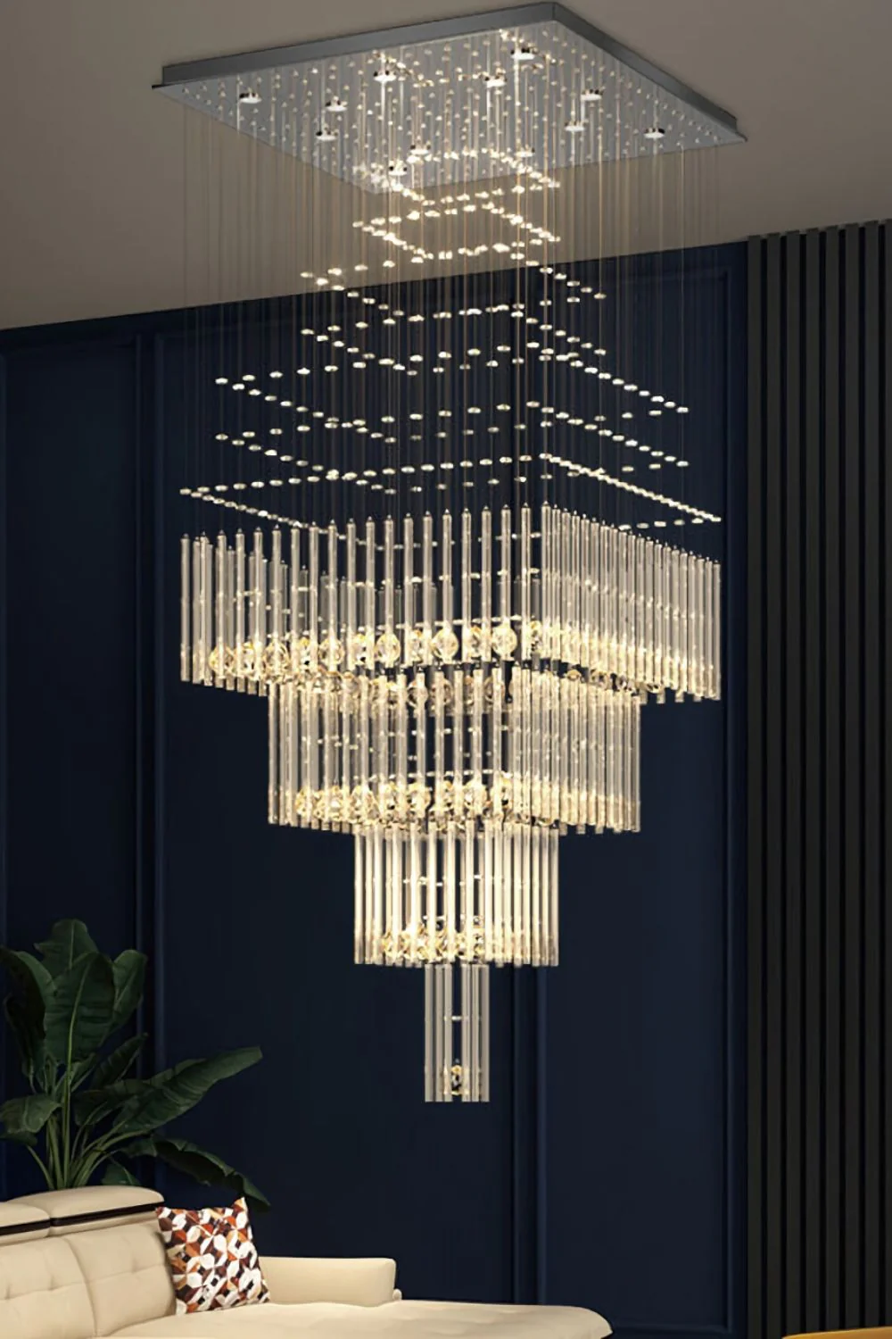 Square Crystal Chandelier - Image 3