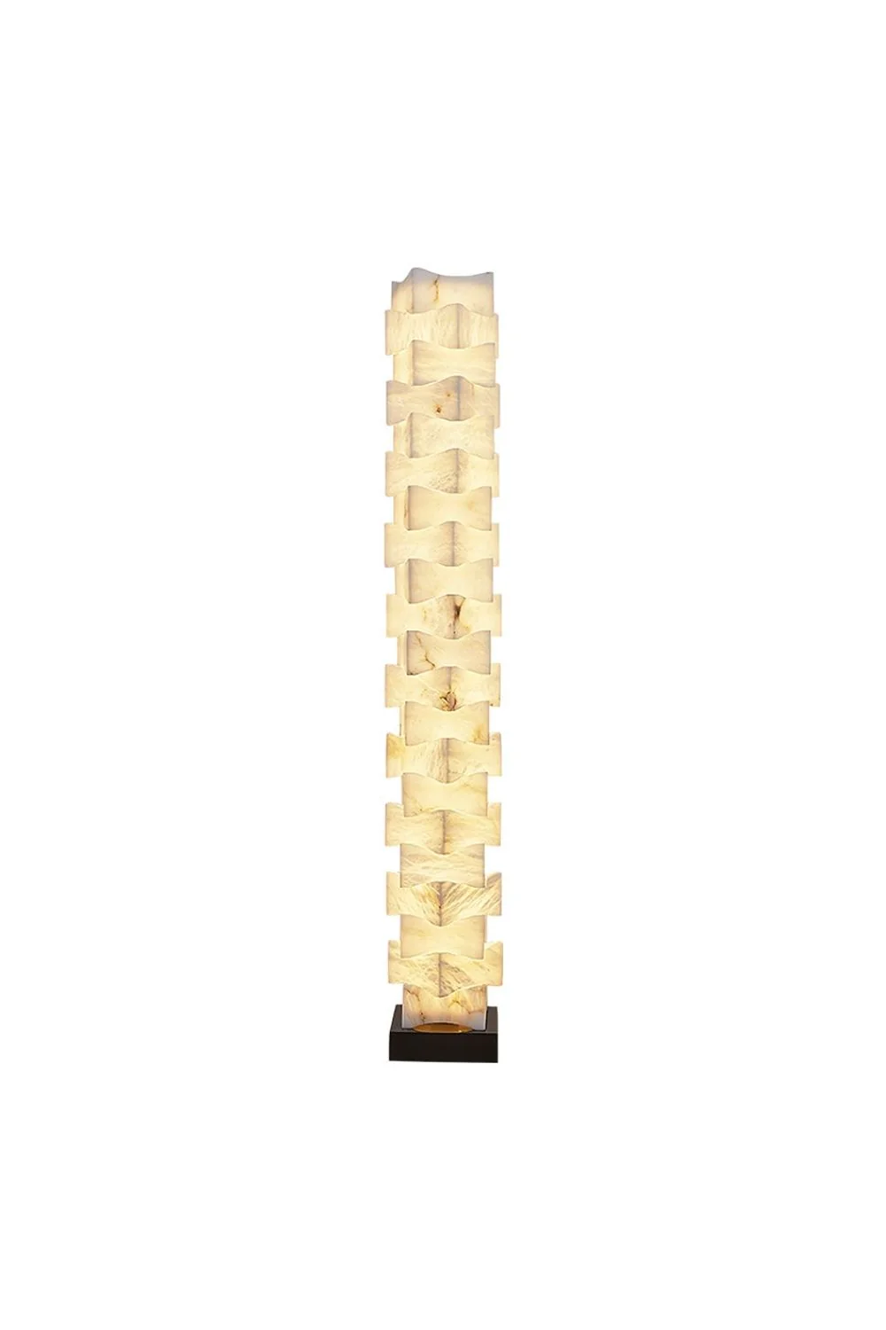 Stacked Alabaster Squares Floor Lamp