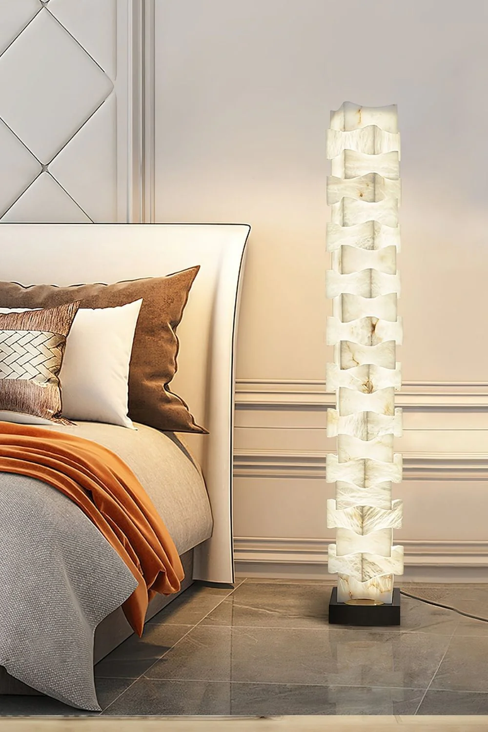 Stacked Alabaster Squares Floor Lamp - Image 10