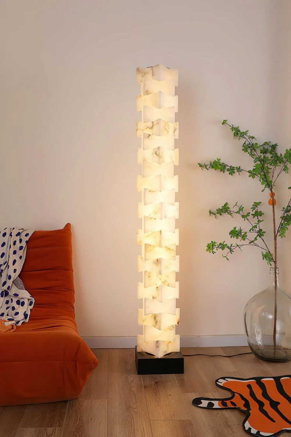 Stacked Alabaster Squares Floor Lamp - Image 13