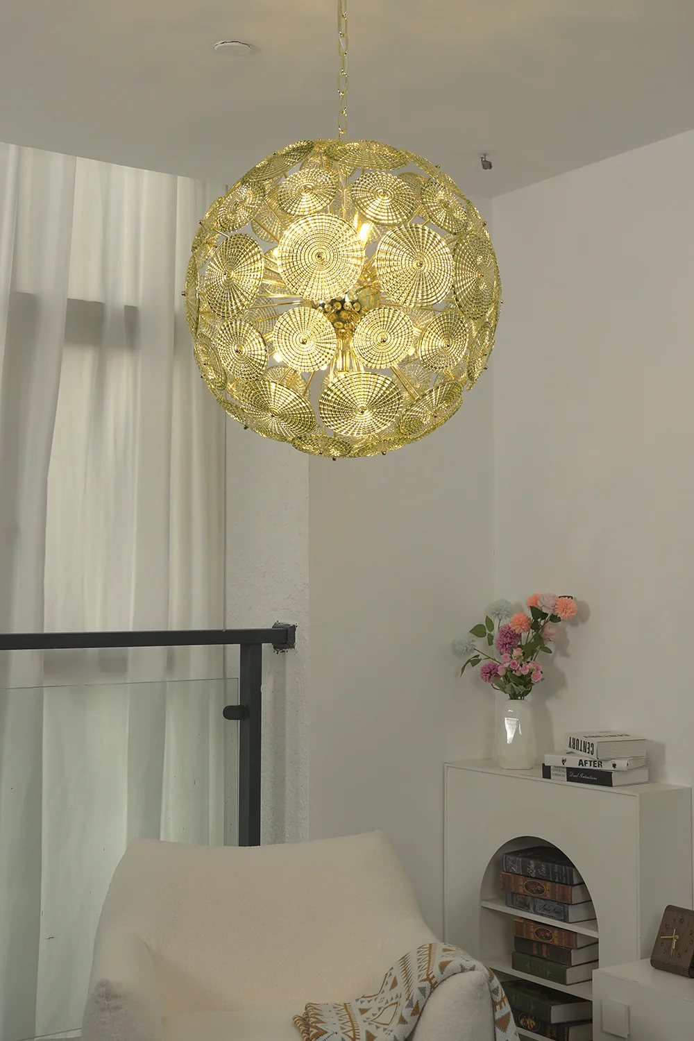 Sunburst Glass Disc Chandelier - Image 10