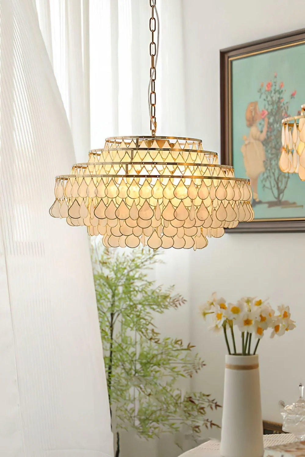 Teardrops Capiz Chandelier - Image 2