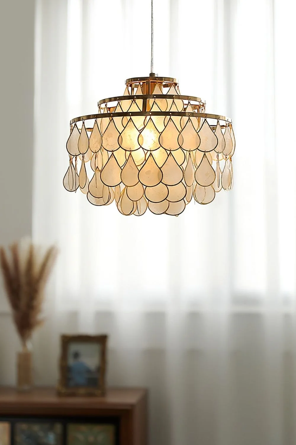 Teardrops Capiz Chandelier - Image 3